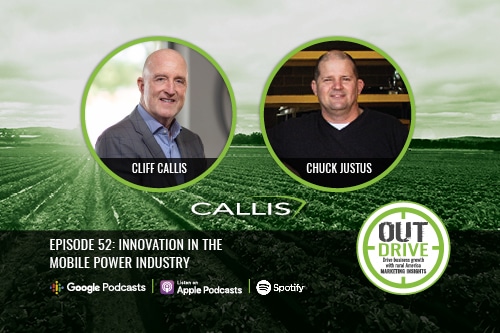 OUTdrive episode 52: Innovation in the Mobile Power Industry with Chuck Justus and Cliff Callis. Available on Spotify, Apple Podcasts and Google Podcasts