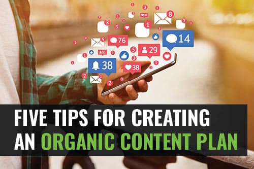 Five Tips for Creating an Organic Content Plan, image of a phone with like and comments