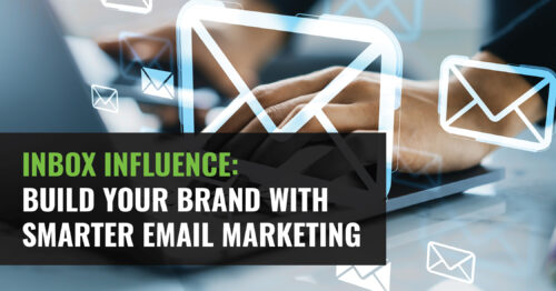 Email icons around a laptop