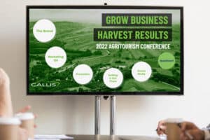 2022 Agri Tourism Conference slide show on screen