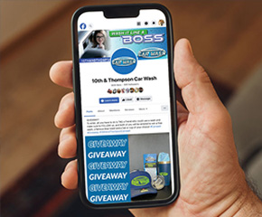 10th and Thompson Carwash social media posts on a phone