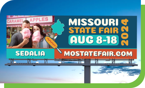 A Missouri State Fair billboard