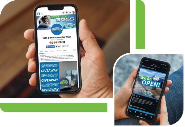 10th and Thompson's social media pages on a phone