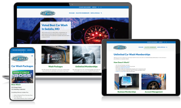 The 10th and Thompson website on a phone, computer and tablet