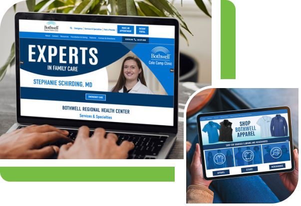 The BRHC website on a computer and tablet