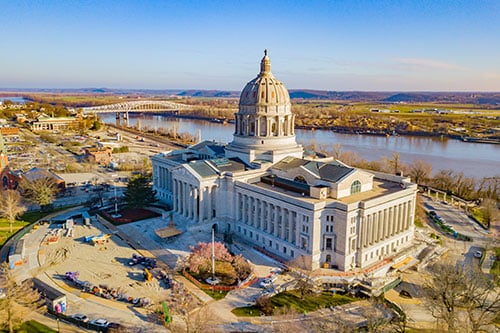 Missouri Capitol Building aerial photo