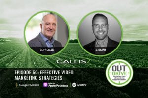 OUTdrive episode 50: Effective Video Marketing Strategies with Cliff Callis and T.J. Kilian. Available on Spotify, Apple Podcasts, Google Podcasts and other platforms